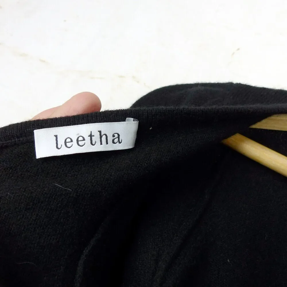 Leetha Back T Cut Out Cashmere Sweater Womens XS Black Pullover Grunge Goth Sexy - Picture 3 of 13